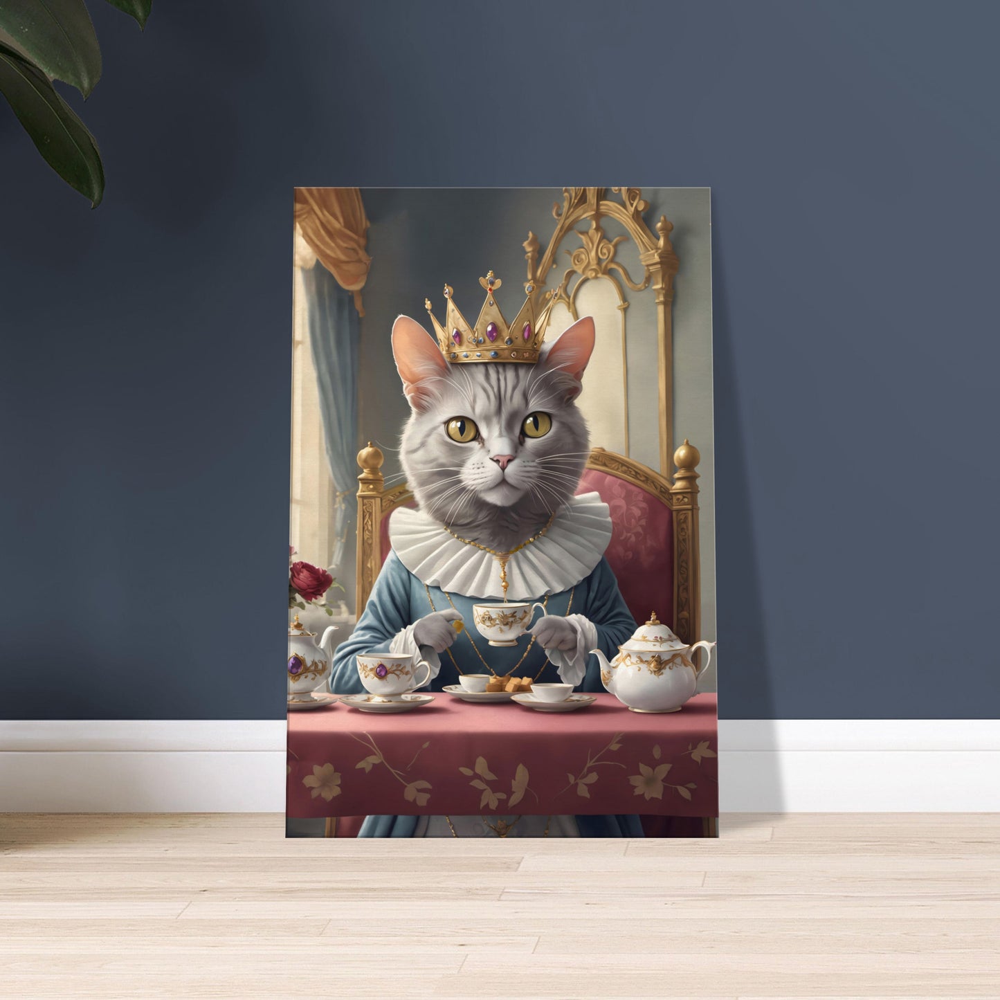 The Feline Monarch's Tea Time