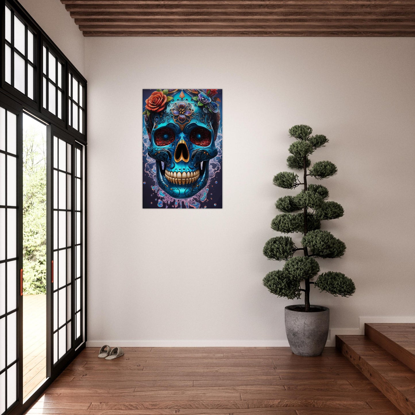 Ethereal Remembrance: The Vibrant Sugar Skull