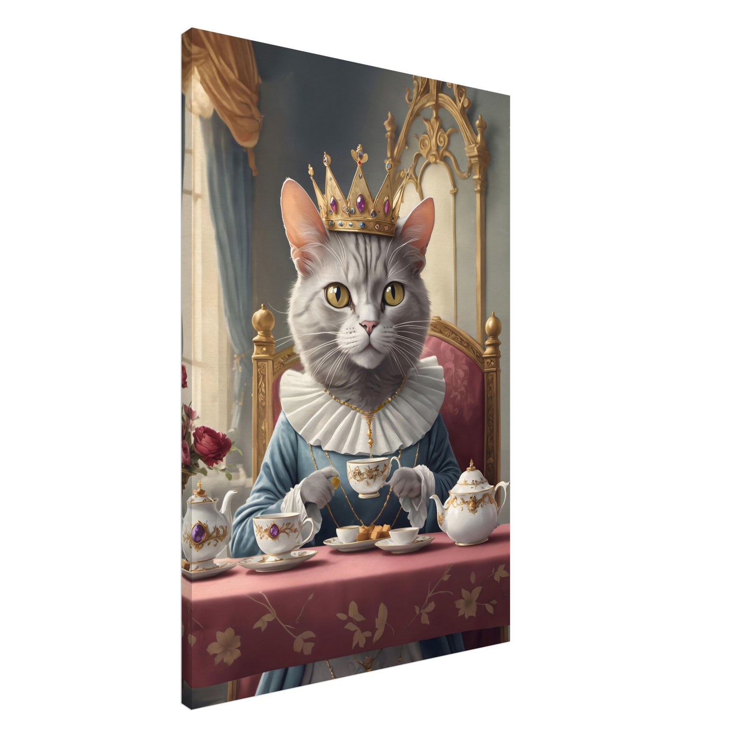 The Feline Monarch's Tea Time